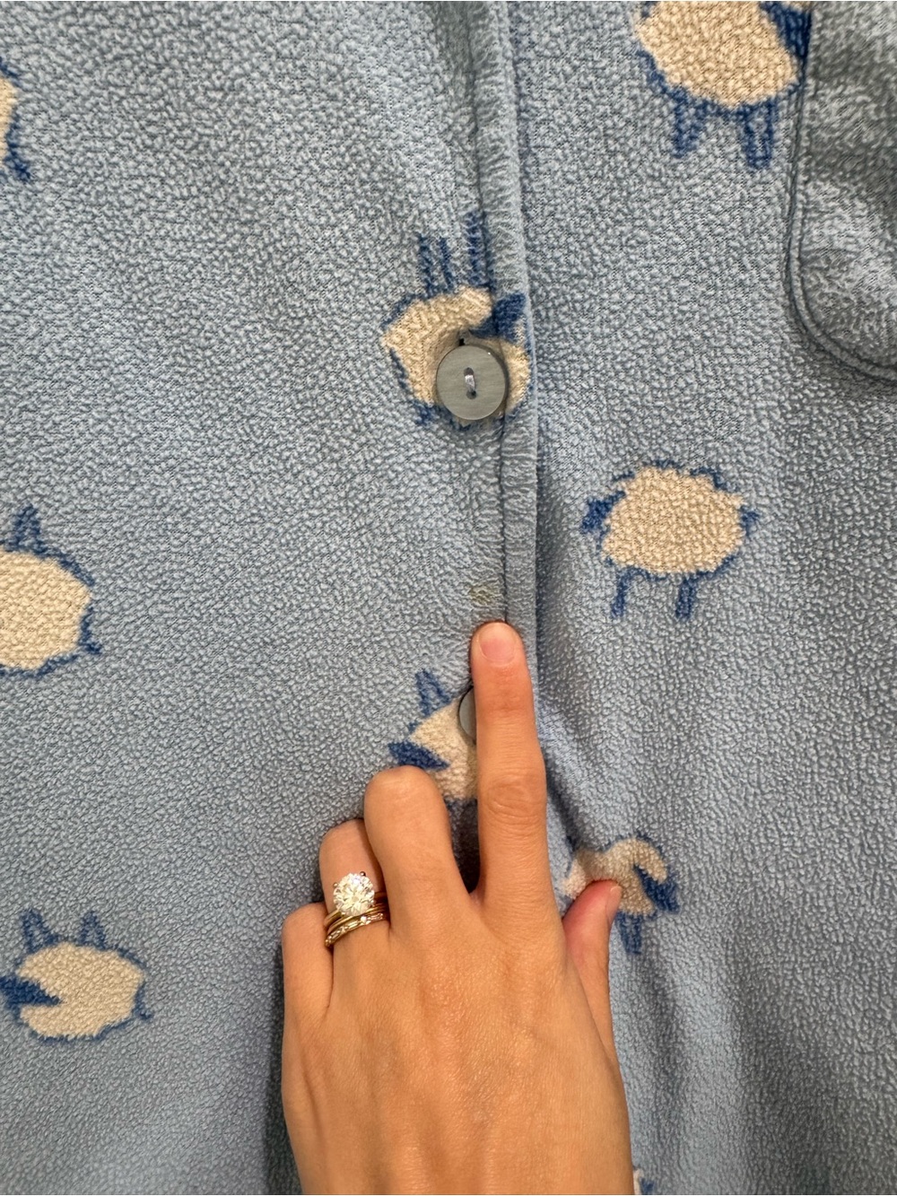 Y2K PINK Victoria’s Secret Blue Sheep Fleece Pajama Set Size Large - Picture 11 of 16
